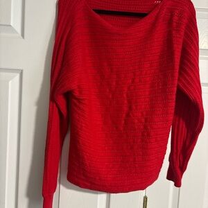Vibrant Red Women's Crew Neck Sweater